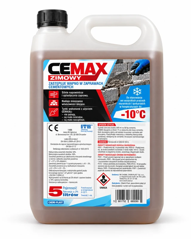 Plastyfikator do zapraw zimowy CEMAX 5L