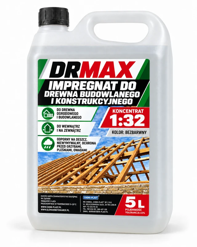 CEMAX Impregnat do drewna koncentrat 1:32 DR MAX 5L BEZBARWNY