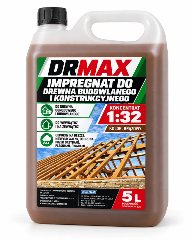 CEMAX Impregnat do drewna koncentrat 1:32 DR MAX 5L BRĄZOWY