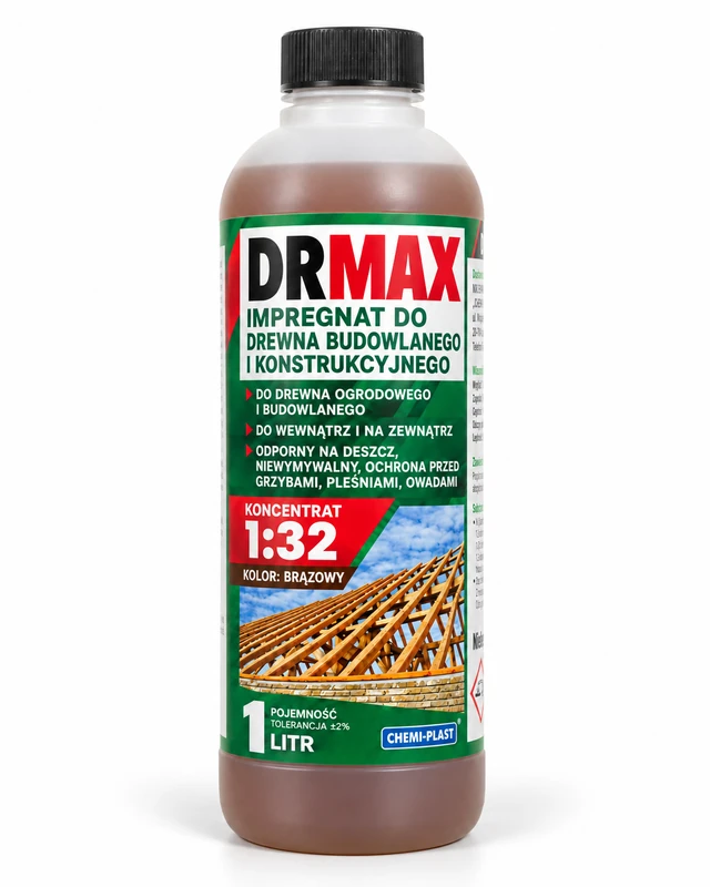 CEMAX Impregnat do drewna koncentrat 1:32 DR MAX 1L BRĄZOWY