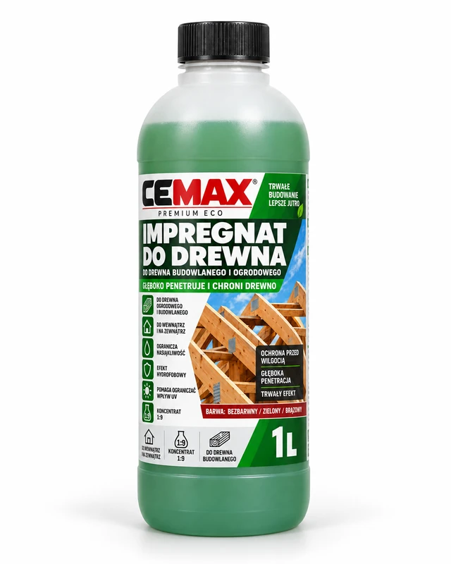 CEMAX Impregnat do drewna koncentrat 1:9 1L ZIELONY