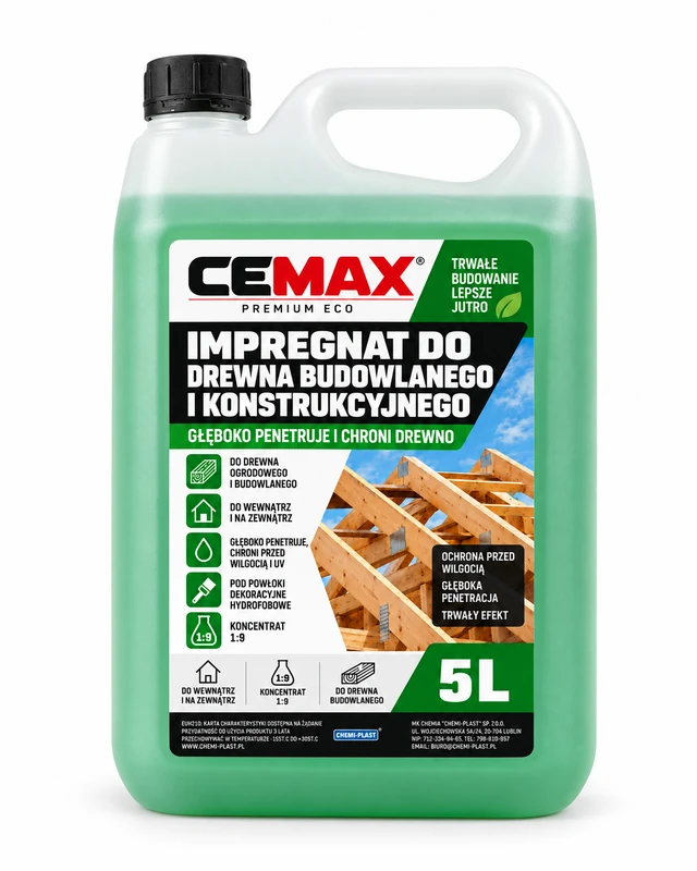 CEMAX Impregnat do drewna koncentrat 1:9 5L ZIELONY