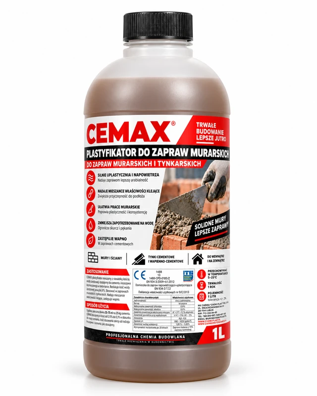 CEMAX Plastyfikator do zapraw murarskich 1L