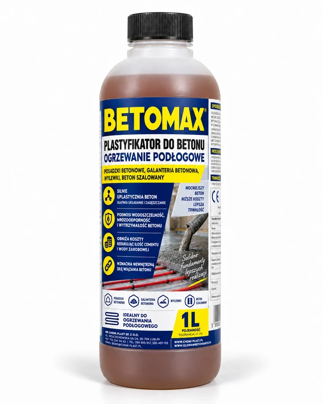 CEMAX Plastyfikator do betonu, ogrzewanie podłogowe BETOMAX 1L