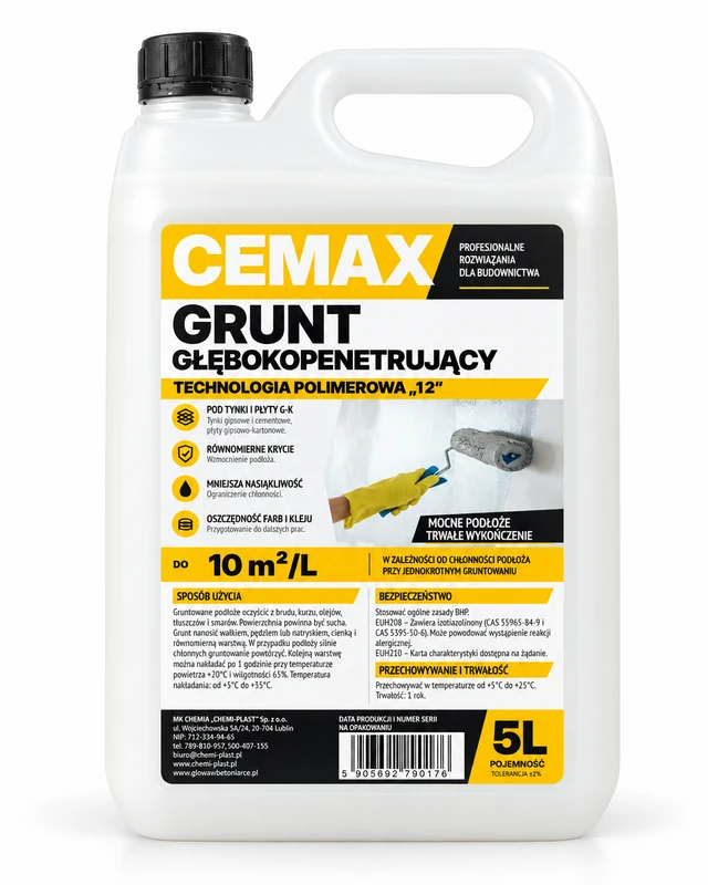 CEMAX Grunt Głębokopenetrujący "12" Technologia Polimerowa 5L