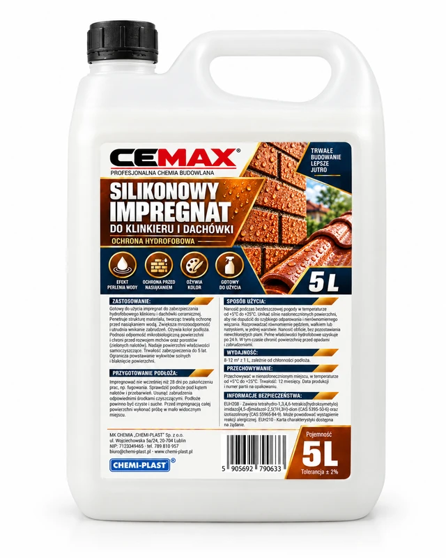 CEMAX Silikonowy impregnat do klinkieru [MAXKlinkier] 5L