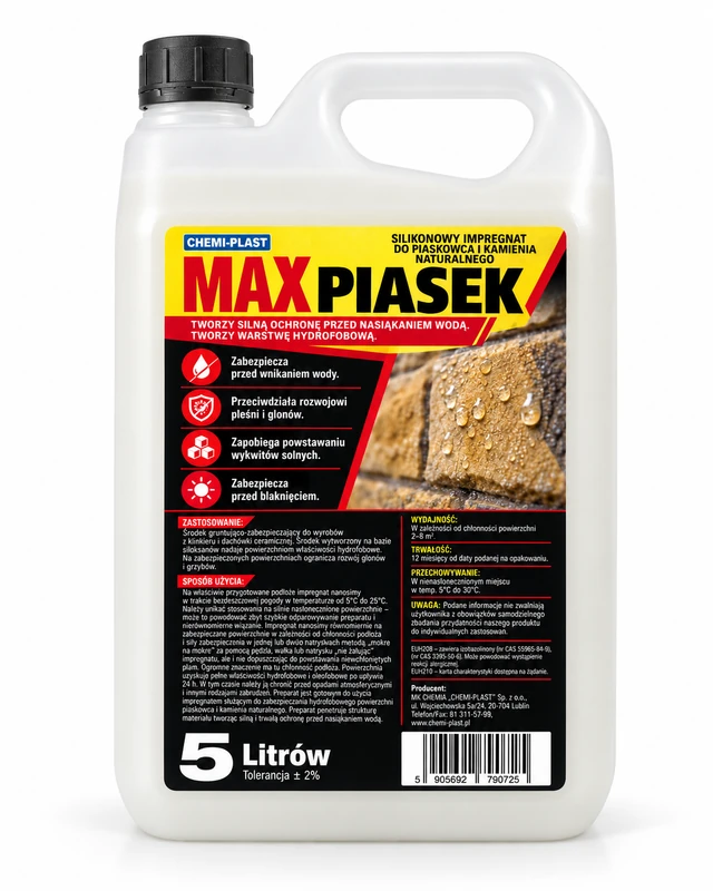 MAXPIASEK Silikonowy impregnat do piaskowca i kamienia naturalnego 5 l
