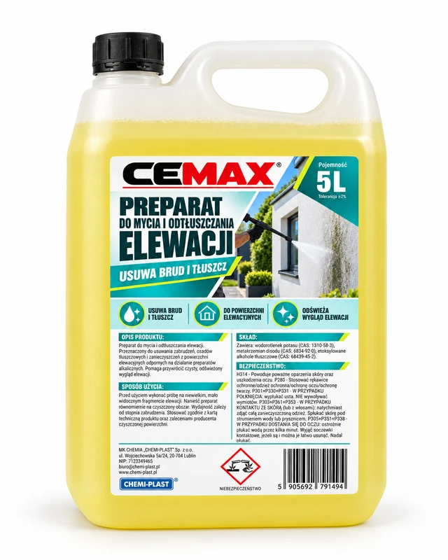 CEMAX Preparat do mycia i odtłuszczania elewacji 5L