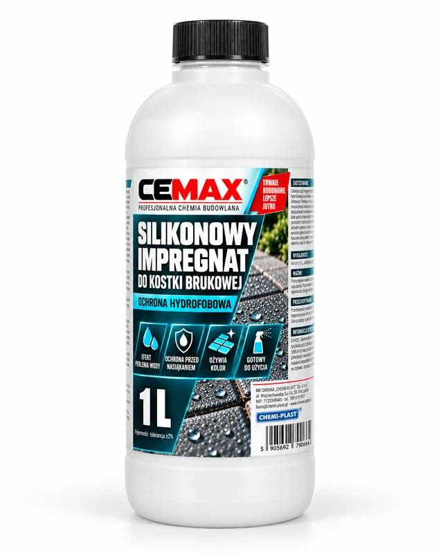 CEMAX Silikonowy impregnat do kostki brukowej, efekt perlenia wody 1L