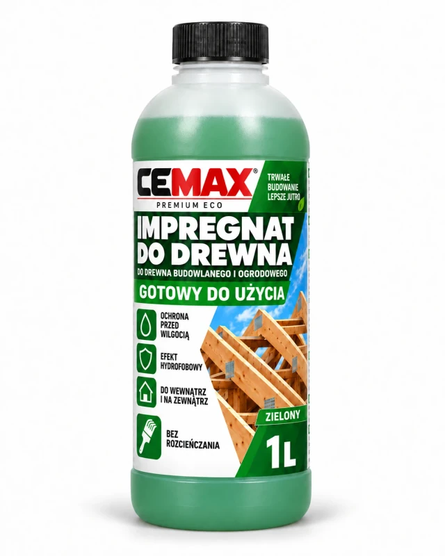 CEMAX Impregnat do drewna [ZIELONY] Gotowy do użycia 1L