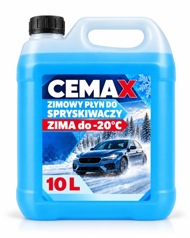 Płyn do spryskiwaczy zimowy -20st.C lejek 10L CEMAX 21zł