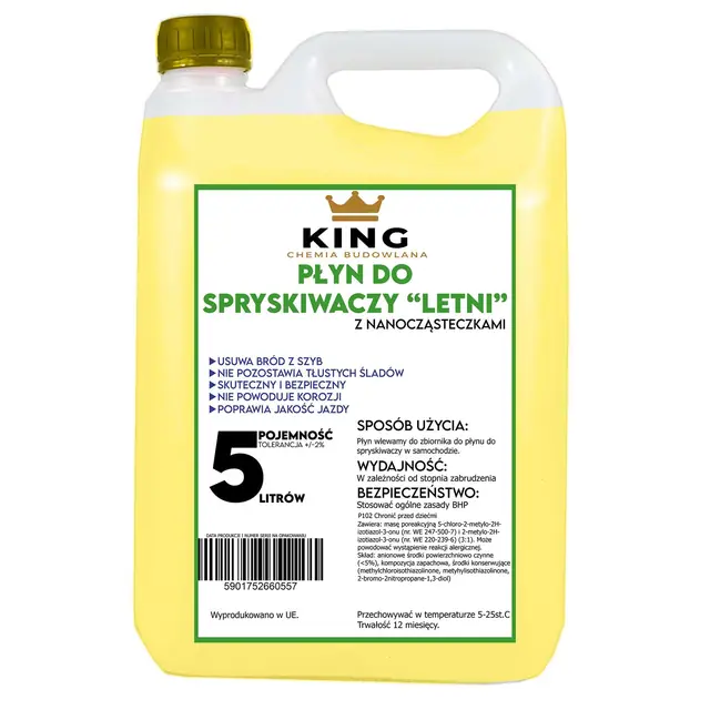 KING Płyn do spryskiwaczy 5L LATO (zapach cytrynowy) [6szt]